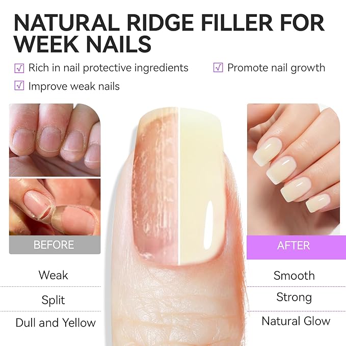 Nail Hardener Extra Strong and Growth: Milky Apricot 15ml Natural Nail Polish Strengthener and Growth for Damaged Nails - 6 in 1 Nails Repair for Housewives Working Women Manicure Home Salon Daily Use