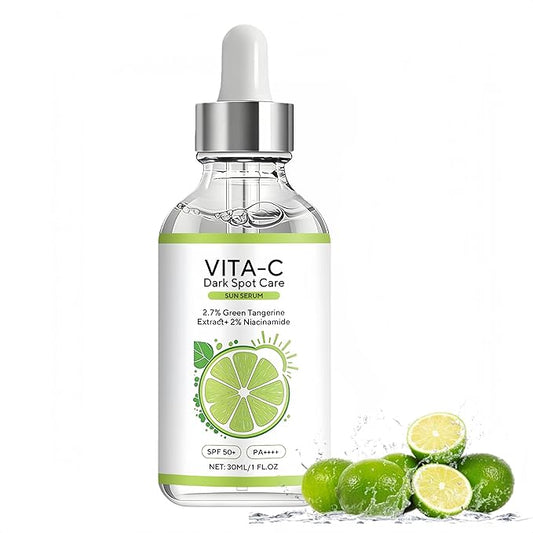 Vita C Dark Spot Care & SunSerum - SPF 50+ PA++++,with Green Tangerine Extract, Lightweight Moisturizing, Improves Dullness, 30ml