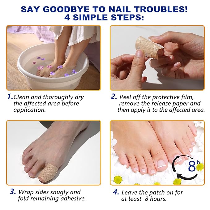 Toenail Treatment Extra Strength, 32 Pcs Nail Patches for Damaged Nails, Overnight Toenail Treatment, Nail Repair for Thick & Discolored Nails, Maintain Toenails Balance