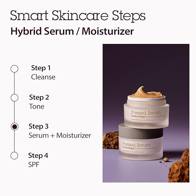BLITHE Pressed Serum Tundra Chaga | Korean Moisturizer | Anti Aging & Skin Tightening Cream for Face | Night Cream For Woman Anti Aging 0.91 fl oz