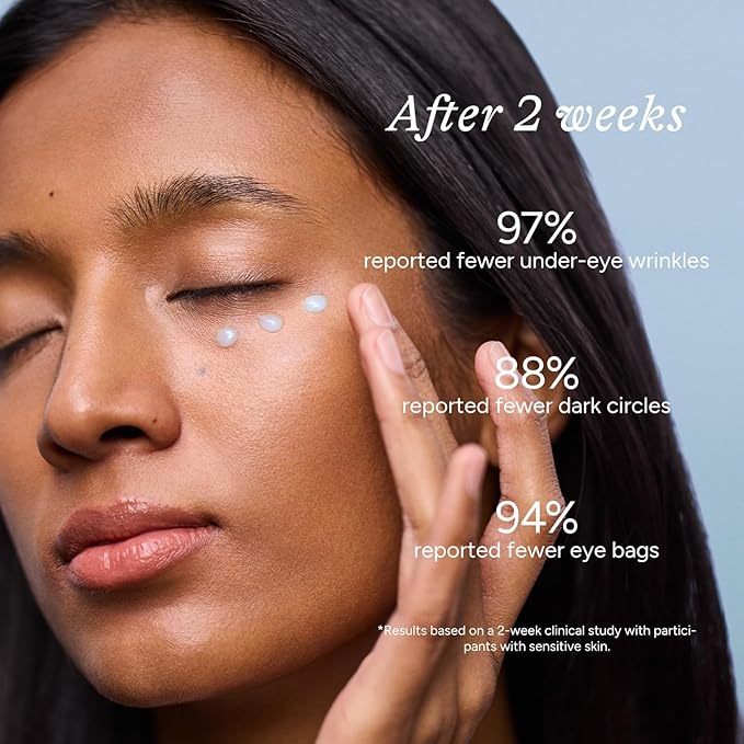 Caffeine Eye Serum, Firming Hydrating Renewing Eye Cream with Bakuchiol Hyaluronic Acid for Reduces Fine Lines, Dark Circles & Puffy Bags, Eyes Care with Zamak Applicator, 0.5 fl. oz