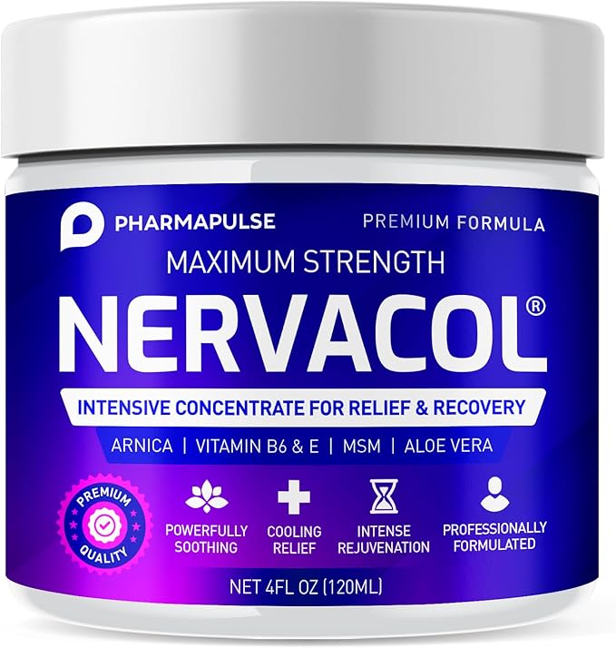 Pharmapulse Neuropathy Nerve Therapy & Relief Cream - Maximum Strength Relief Cream for Foot, Hands, Legs, Toes Includes Alpha Lipoic Acid, Arnica, Vitamin B6, Aloe Vera, MSM - Effective Soothing 4oz