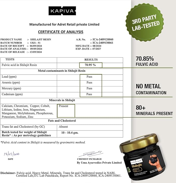 Kapiva 100% Authentic Himalayan Shilajit Resin (30gmx2), High Potency for Men & Women | 80+ Trace Minerals, Upto 70% Fulvic Acid | Authentic | Natural Energy & Immune Support