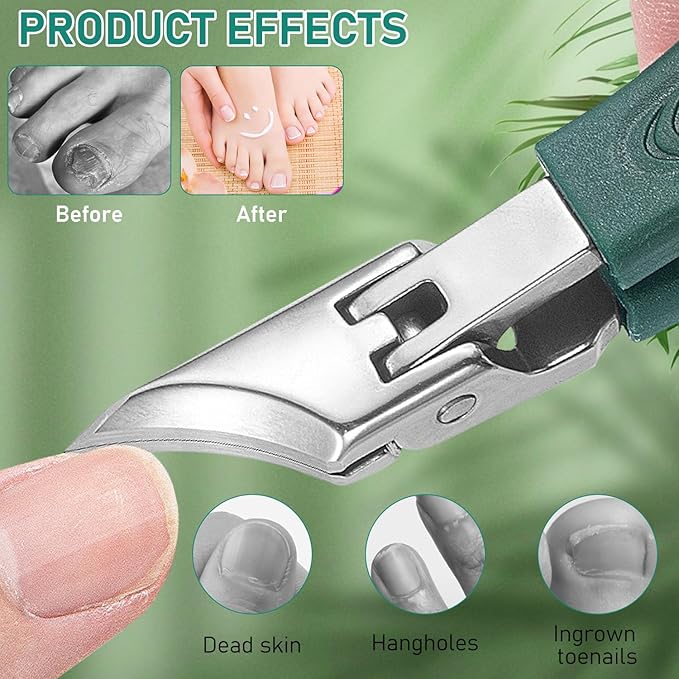 Eagle Beak Beveled Nail Clippers,Long Handle Wide Jaw Opening Anti-Splash Slanted Nail Clipper,Three Sets of Eagle Beak Beveled Nails Clippers,for Thick Nails, Seniors&Ingrown Care