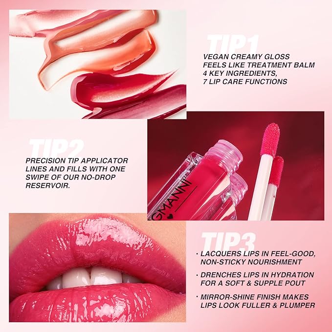 LANGMANNI 12Pcs Lip gloss Collection Makeup Set, Shiny Smooth Soft Liquid Lip Glosses Lip Stain With Rich Varied Colors For Girls And Women Makeup (Shimmery-B)