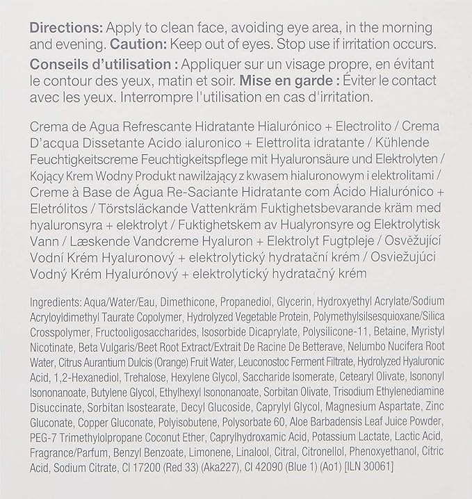 StriVectin Advanced Hydration Re-Quench Water Moisturizing Cream with Hyaluronic Acid and Electrolytes, 1.7 Fl Oz