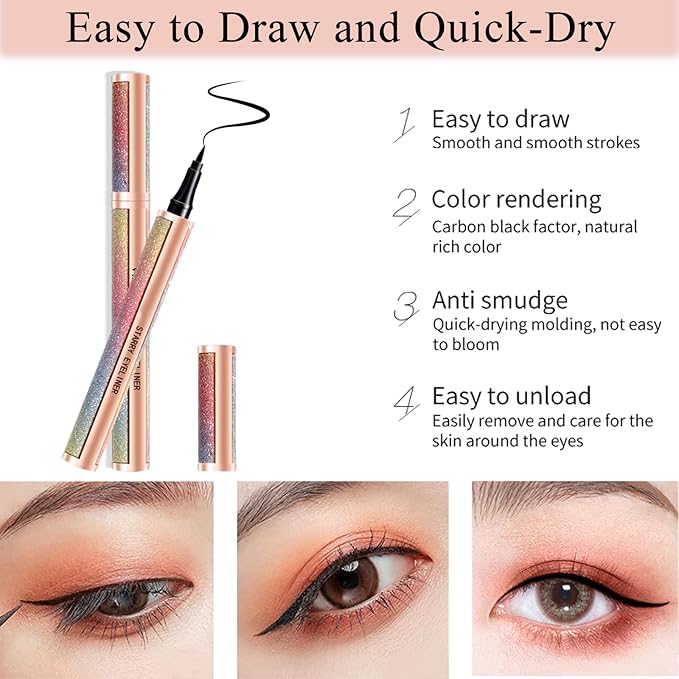 4D Silk Fiber Mascara set, 2 in 1 For VIBELY Mascara & Eyeliner & Eyebrow Pencil (Brown) set, No Clumping, Long-lasting, Creates Natural-Looking Brows and Stays on All Day (3 PCS)