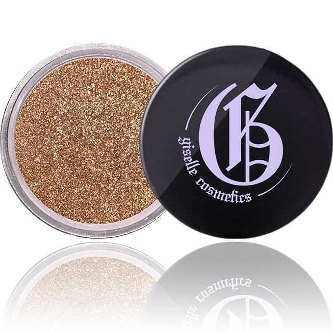 Brown Gold Loose Mineral Eye Shadow - Organic, Shimmer, Glitter, Metallic Eyeshadow Palette - Talc-Free Eye Shadow Palette Makeup - Iridescent, Copper, Yellow, Black, Sparkle
