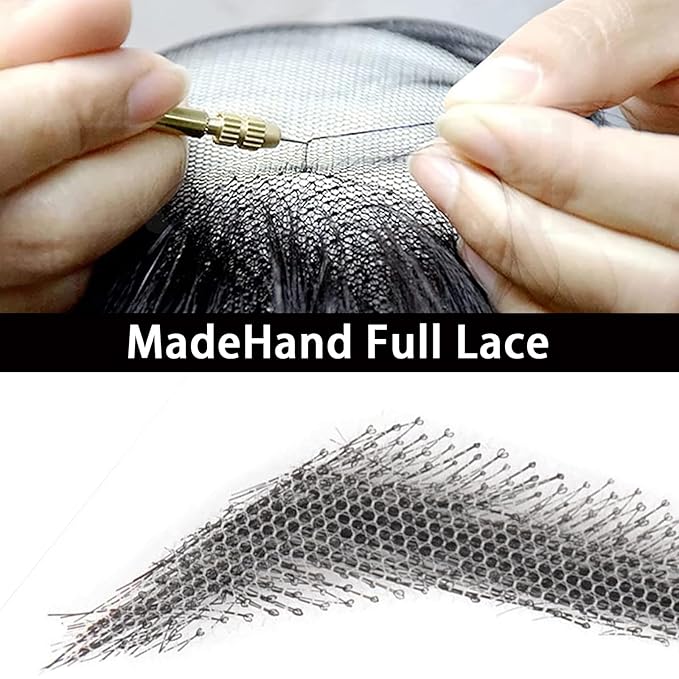 Fake Eyebrows, False EyeBrows 100% Handmade Full Lace Re-Usable Natural Invisible Realistic False Eyebrow Extensions for Man and Women, One Pair (Style 7)