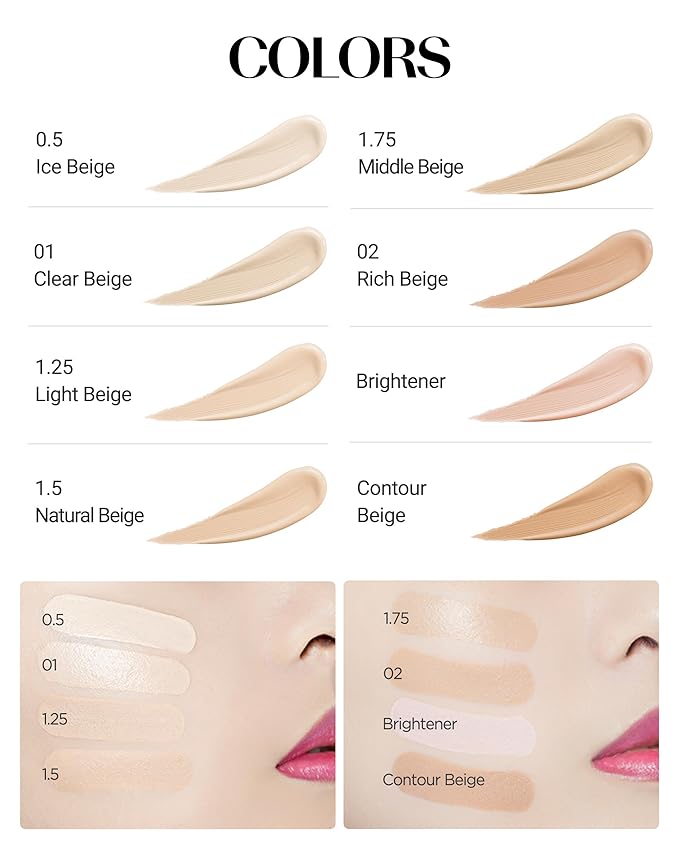 THESAEM Cover Perfection Tip Concealer 0.2 fl.oz. - 1.25 Light Beige Warm Beige for Light Skin Tones 20-21 - High Coverage Long Lasting Concealer - Korean Makeup for Dark Circles & Blemishes