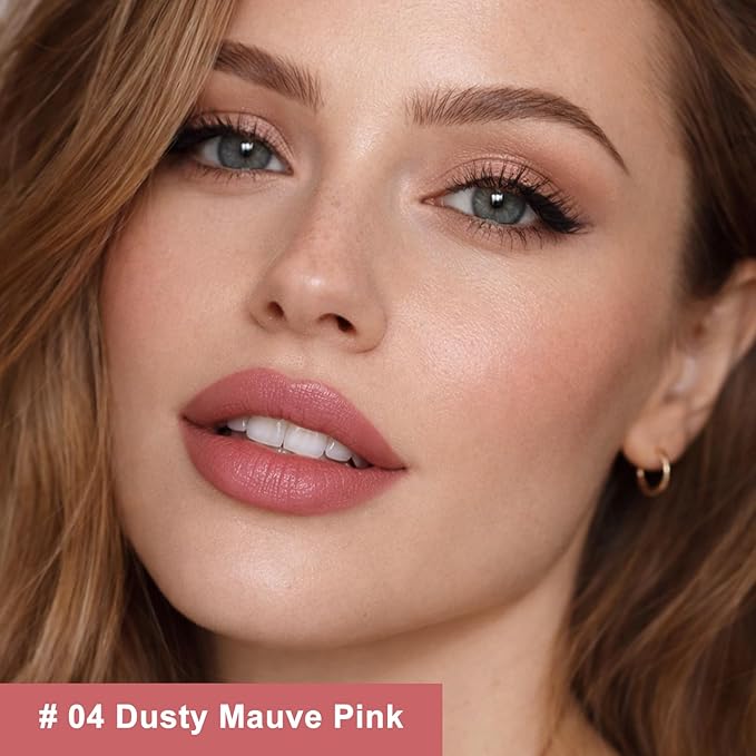 Hydrating Lipstick Cream Lip Crayon, Moisturizing Long-lasting Waterproof Stick for Women, High-Pigment Smooth Lip Liner & Tinted Lip Balm in One, Buildable Color with Natural Gloss Finish, 04