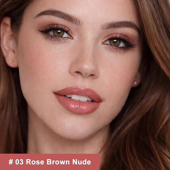 Hydrating Lipstick Cream Lip Crayon, Moisturizing Long-lasting Waterproof Stick for Women, High-Pigment Smooth Lip Liner & Tinted Lip Balm in One, Buildable Color with Natural Gloss Finish, 03