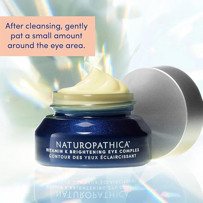 Naturopathica Vitamin K Brightening Eye Complex, Daily Eye Cream for Dark Circles and Puffy Eyes, Under Eye Cream to Help Firm and Revitalize Tired Eyes, 0.5 fl oz
