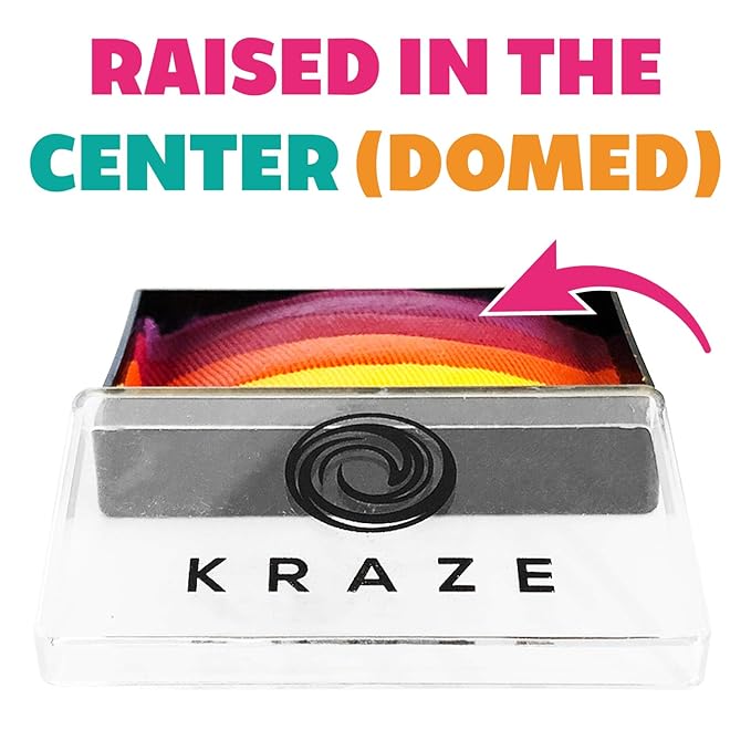 Kraze FX Dome Stroke - Winter Leaf by Linnea (25 gm), Professional 1-Stroke Split Cake, Hypoallergenic, Non-Toxic, Water Activated Face & Body Painting Makeup Supplies for Kids Safe Adults