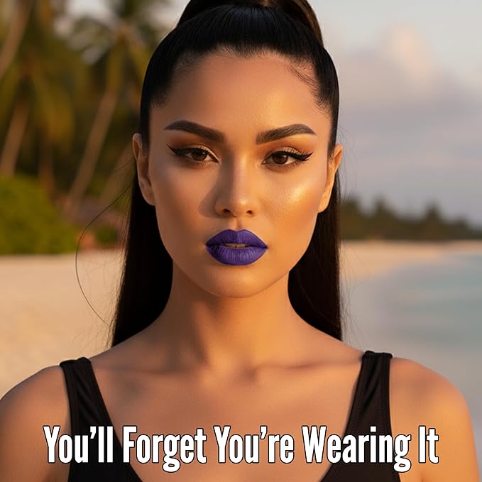 Mynena Bright Violet Purple Matte Liquid Lipstick | Long-Lasting Comfort | Smudge-Proof Transfer-Resistant | Full Coverage Non-Drying | Vegan & Cruelty-Free | All-Day Wear Lip Color | Violet