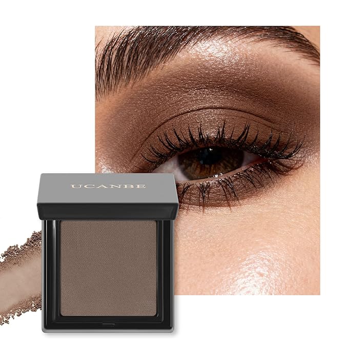 UCANBE Earthy Brown Single Matte Eyeshadow – Highly Pigmented, Long-Lasting Neutral Mini Eye Shadow Makeup Palette for Everyday Looks & Smokey Eyes