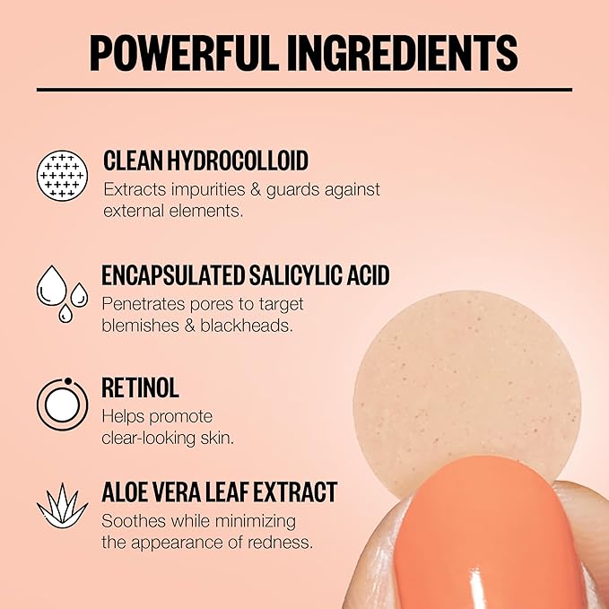 PEACE OUT Skincare Acne Dots, Hydrocolloid Pimple Patches Help Clear Blemishes Overnight, Award Winning Fast Acting Anti-Acne Solution (20 dots)