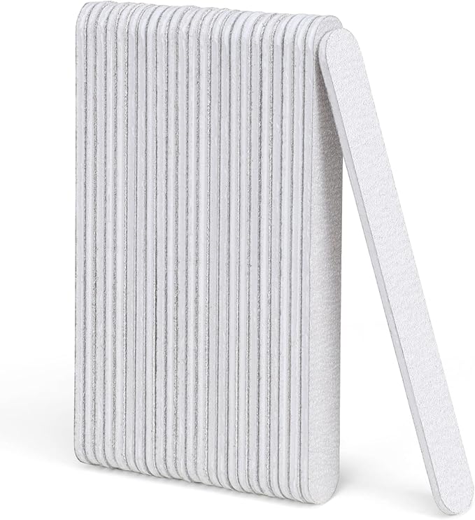 GazePlus Nail Files, 24 PCS Fingernail Files 7" Long 80/100 Grit Emery Boards for Nails - Professional Nail File Bulk Washable for Acrylic, Gel, Dip Powder, and Poly Gel Nails