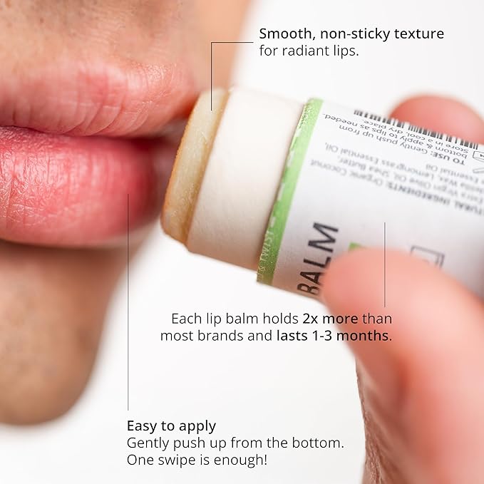 J&L Naturals Sustainable Lip Balm | Organic Ingredients, 100% Natural, Eco-Friendly | Cruelty Free, Vegan, Paraben Free, Silicone Free (Lemongrass & Clove, 5-Piece Bundle)