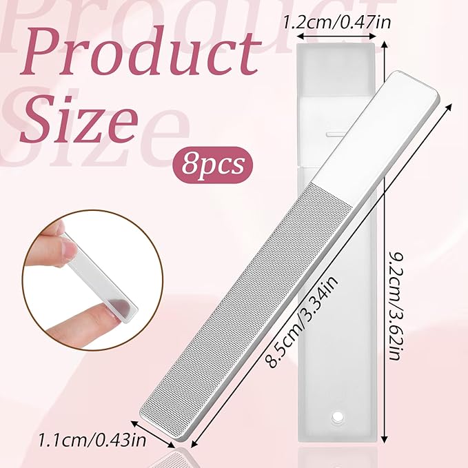 Glass Nail Files, 8 PCS Nano Nail File with Case Glass Nails Buffer for Natural Nails Women Shaping Buffing and Polishing