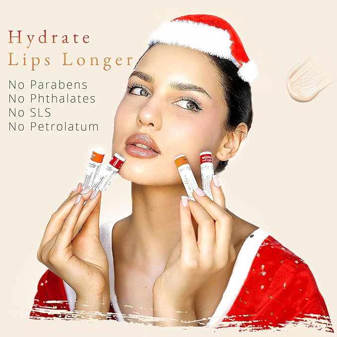 CHAP-LIP 100% All Natural Lip Balm Hydrating Bulk Chap Stick with Fruit Flavors, Coconut Oil, Cocoa Butter - Christmas Gift Stocking Stuffers Lip Therapy Pack for Men and Women - Made in USA, 60 Pack