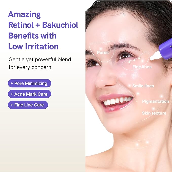 Retinol 0.1% Cream with Bakuchiol 0.5% – Gentle Daily Retinoid Treatment for Sensitive Skin, Wrinkles & Dark Circles, Eye, Face & Neck – Korean Skincare, 30 ml (1.01 fl oz)