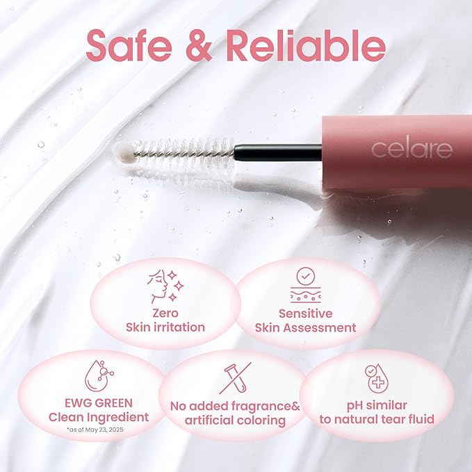 Celare Collagen Lash Care Dual Serum | 2-in-1 Lash & Brow Enhancing Serum for Women & Men | Collagen, Caffeine & Peptides | Fuller, Thicker Lashes & Healthy Roots | K-Beauty | 13 ml / 0.43 fl. oz.