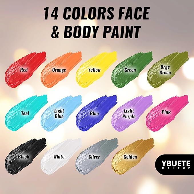 Silver Oil Based Face Body Paint Stick, Non-toxic Full-coverage Face Painting for Moon Goddess Makeup Halloween Cosplay Makeup, Waterproof Cream Silver Body Painting for Adults