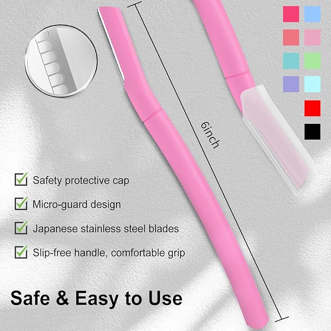 Dermaplane Razor, Face Razors for Women, Dermaplaning Tool with Microblades for Face, Gentle Facial Exfoliation, Peach Fuzz Removal and Eyebrow Shaping, Skin Care Tool for Smoother Skin, Lavender