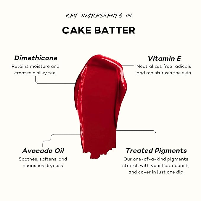 Pound Cake Cake Batter Liquid Lipstick – Long-Lasting, Semi-Matte Liquid Lipstick – Hydrating, High-Pigment Lip Stain with Avocado Oil – Shades for All Skin Tones – 0.13 oz, (Bloodberry)