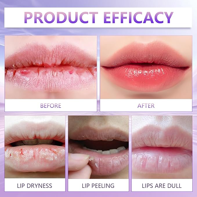2PCS Lip Plumper, Hydrator Lip Balm, Volumizing Gloss with Anti-Aging Ingredients, High-Shine Moisturizer for Smooth, Plump Lips, Cooling & Non-Sticky Formula