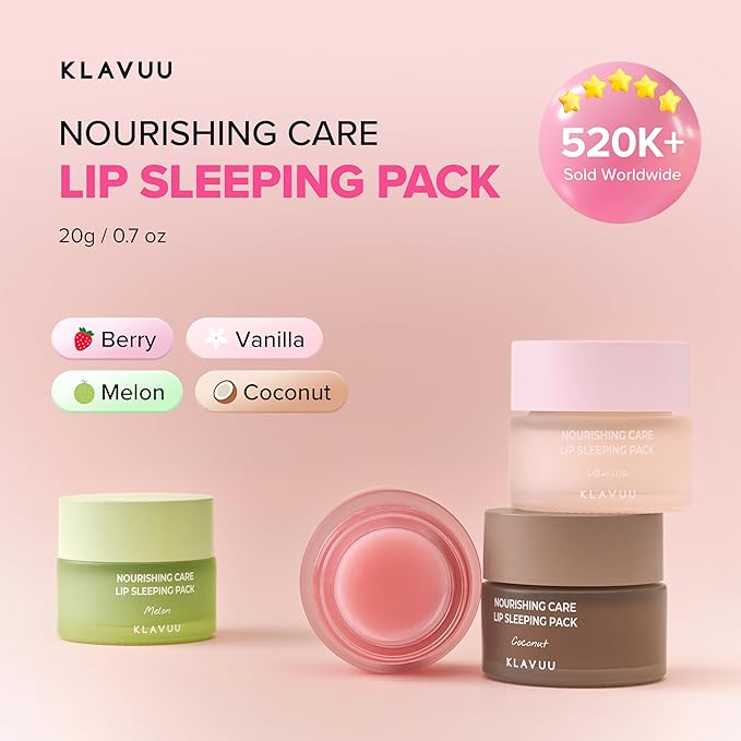 Klavuu Lip Mask Set (3PCS) (Vanilla + Berry + Coconut, 0.7oz)