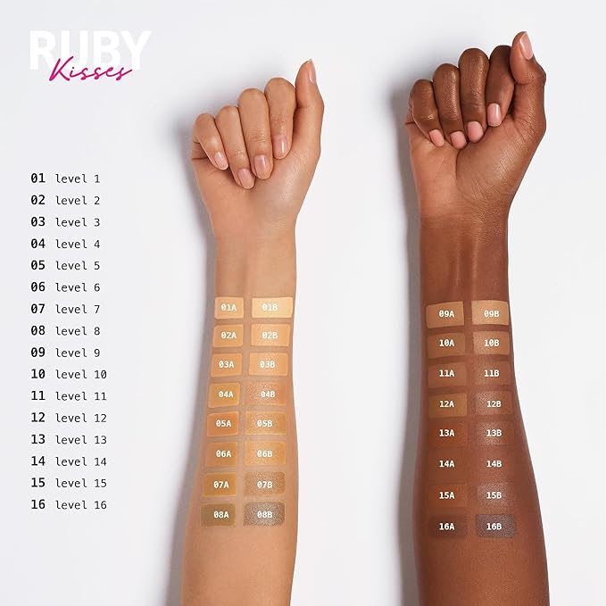 Ruby Kisses 3D Face Creator Cream Foundation & Concealer, 12 Hours Long Lasting, Medium to Full Coverage, Non-Greasy, Ideal for Makeup & Contour Palette (Level 16)