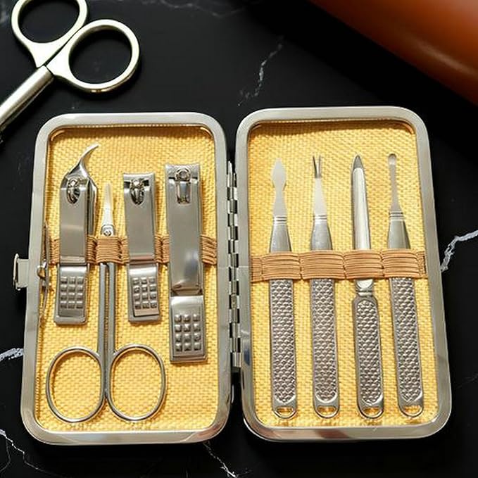 Manicure Set Men Personal Care Tools Accessories Finger Nail Clippers Kit Professional Manicure Pedicure Kit with Travel Case Nail Grooming Kit Gifts for Men Women