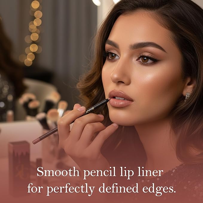 Liquid Lipstick & Lip Liner Set for Women – Smooth Matte Boujee Shade, Long-Lasting Waterproof Lipstick, Smudge-Resistant Lip Makeup, Soft Glide Liner – Vitamin E & Shea Butter