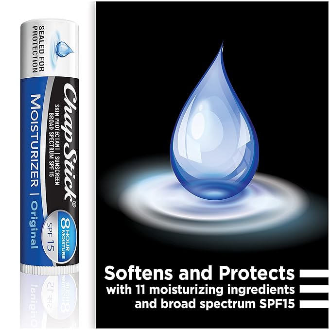 ChapStick Moisturizer 2-in-1 Lipcare SPF 15, Original, Black Cherry, Cool Mint, 6-Pack – Sunscreen Lip Balm with Aloe Vera and Vitamin E, 0.15 Oz Ea