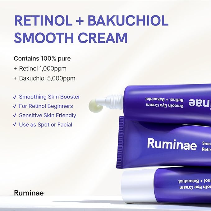 Retinol 0.1% Cream with Bakuchiol 0.5% – Gentle Daily Retinoid Treatment for Sensitive Skin, Wrinkles & Dark Circles, Eye, Face & Neck – Korean Skincare, 30 ml (1.01 fl oz)