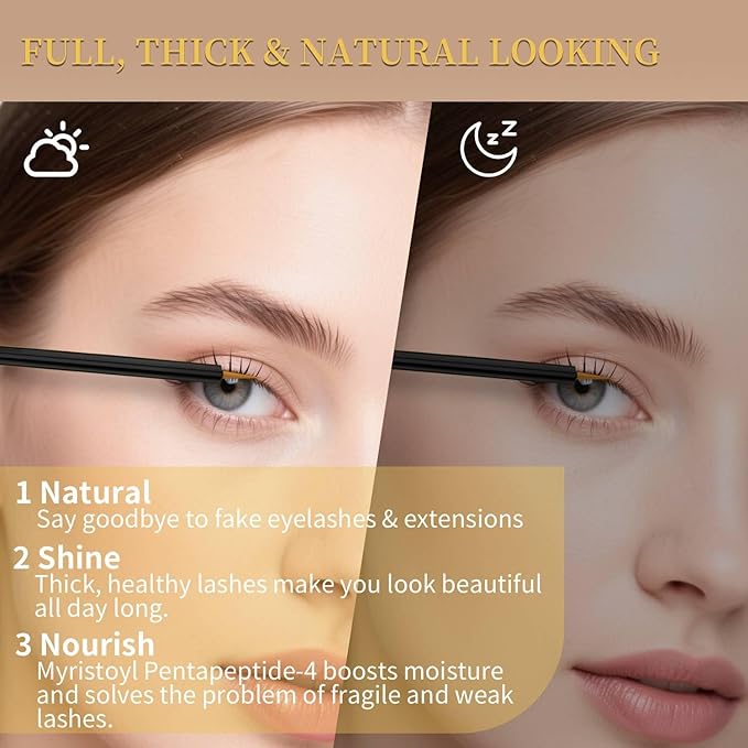 Lash Serum for Eyelash Growth, Premium Lash Enhancing Serum with Advanced Formula Volumizing Longer Fuller and Thicker Looking Lashes, Eyelash Growth for Sensitive Eyes (5 mL)