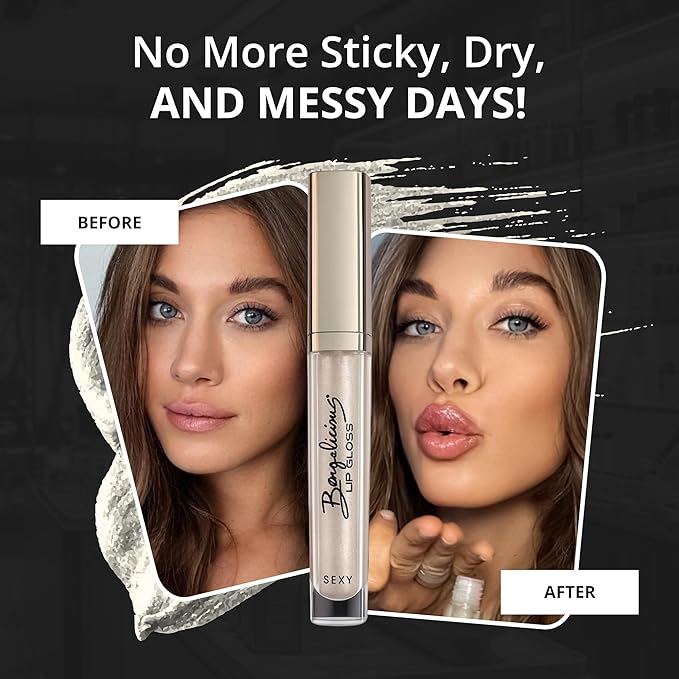 Diamond Gloss Clear Lip Gloss for Women – Non-Sticky, Vitamin Infused & Tocopherol – Long Lasting, High Shine, Clean Formula –Clear Lipgloss, 1 Pack