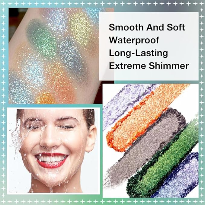 16 Colors Eyeshadow Palette,Matte&Glitter&Shimmer Eyeshadow Makeup,Naturing-Looking,High Pigment Waterproof Eye Shadow Palette Makeup, 100% Cruelty-free (04#Super Flash Series)