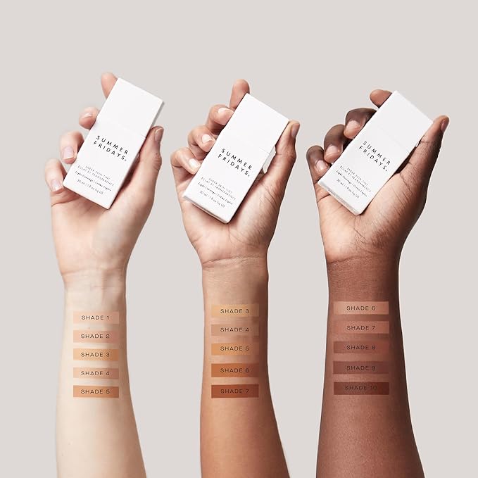 Summer Fridays Sheer Skin Tint - Skin Tint with Hyaluronic Acid - Helps Diminish Uneven Skin Tone - Sheer to Light Coverage - Shade 7 - Medium Deep with Golden Neutral Undertones (1 Fl Oz)