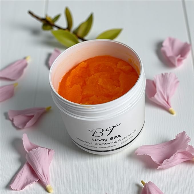 BT Body Spa Exfoliating Body Care Set – Vitamin C Body Scrub, Peach Gel Body Wash & Turmeric Body Wash for Smooth, Glowing Skin.