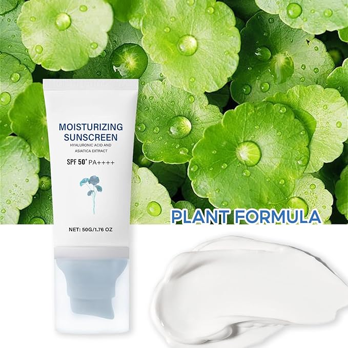 2 Pcs Centella Sunscreen, SPF50 PA++++ Lightweight Hydrating, Sunscreen Centella No White Cast for All Skin Type