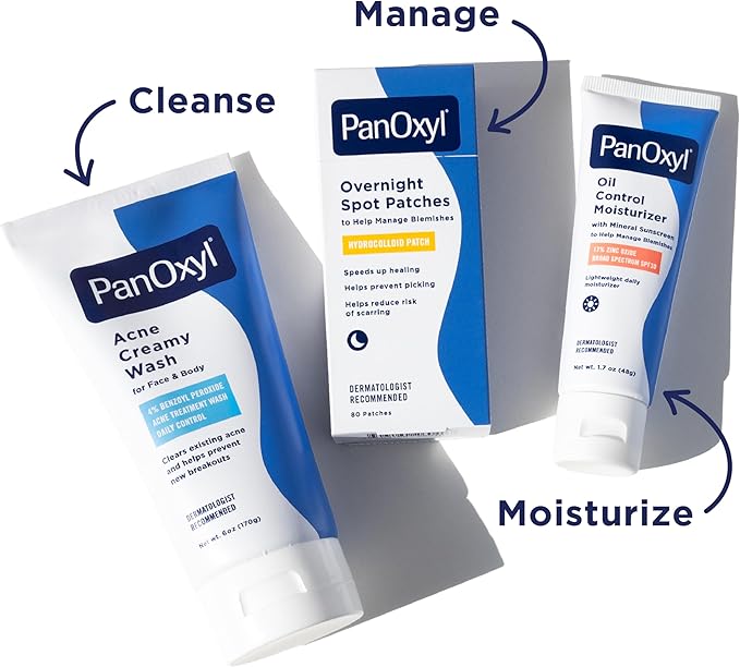 PanOxyl PM Overnight Spot Patches, Advanced Hydrocolloid Healing Technology, Fragrance Free, 80 Count