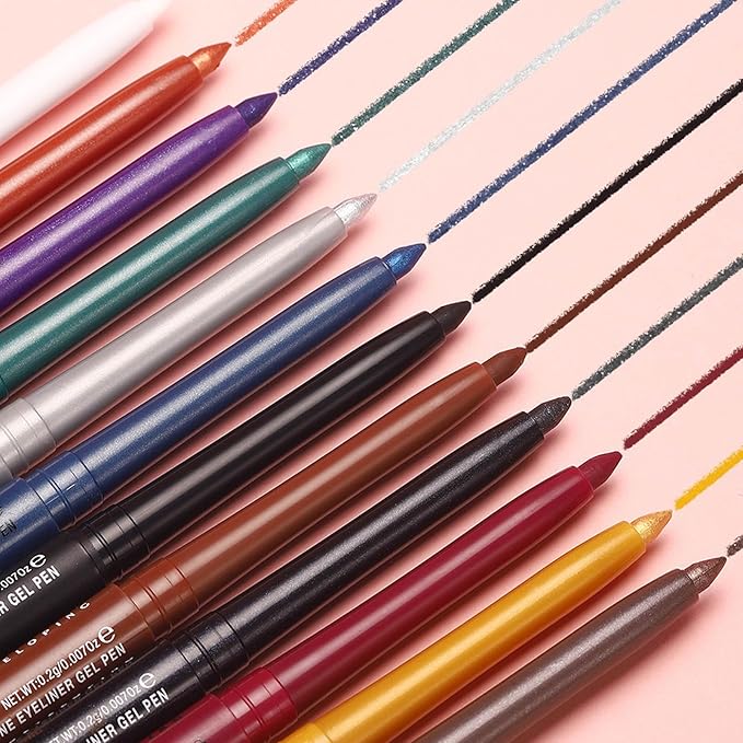 White Eyeliner Waterproof white Eyeliner Pencil Retractable White Gel eyeliner Long Lasting Smudge-proof Hypoallergenic #01