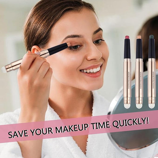 Orange Copper Eyeshadow Stick Makeup Cream Glitter Shimmer Bronze Eyeshadow Pencil Hypoallergenic Waterproof Long Lasting Eye Shadow Highlighter Eye Liner Pen Multi-Dimensional Eyes Look