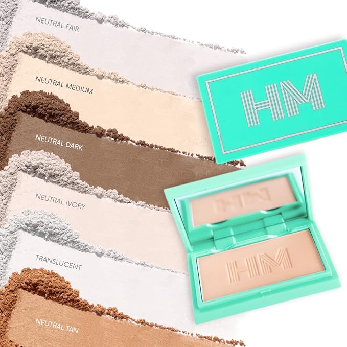 Travel Size Mini Pressed Powder - Haute Minute Makeup Complexion Perfection Mini Powder - Perfect For Travel or Your Purse! (Neutral Medium)