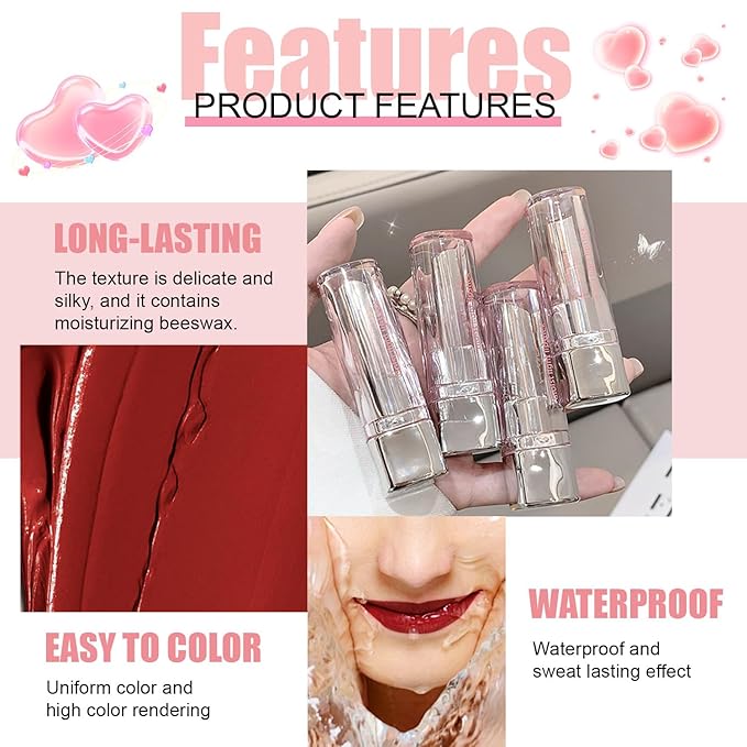 Deep Red Honey Tinted Lip Stain Lip Balm Lip Gloss Lipstick, Sheer Hydrating Lip Stains Tint, Moisturizing Lip Color for All Skin Tones, Nourishing Lip Balm with a Hint of Natural Black Cherry Tint