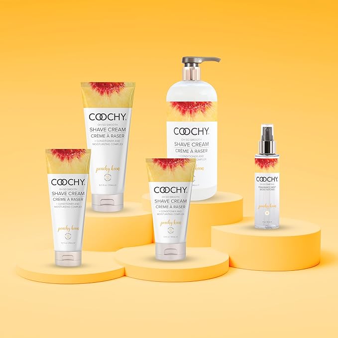 Coochy Shave Cream - Moisturizing Shave Lotion - Gentle Intimate Shaving Cream - For Bikini Area, Underarms, Legs & More - Rash-Free, Hydrating Formula - Peachy Keen, 3.4 oz