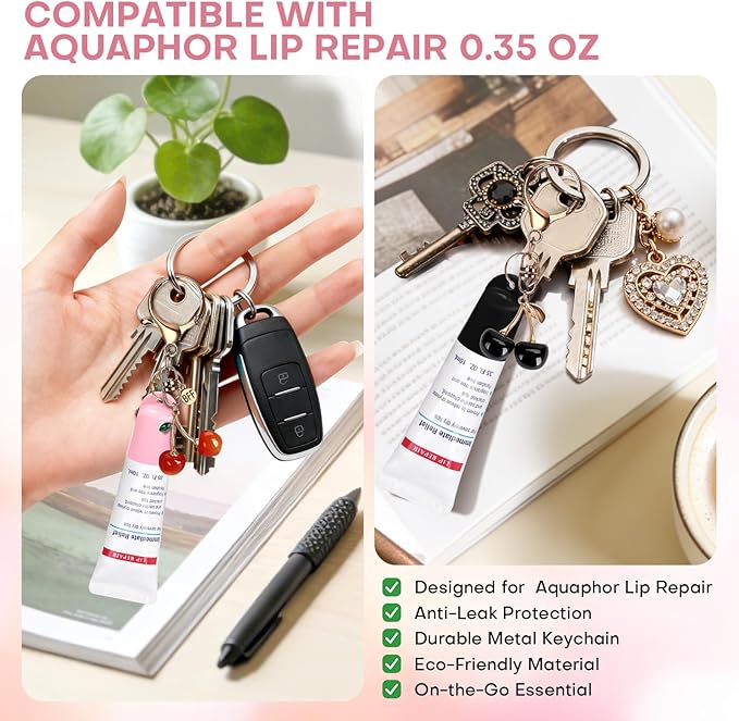 2 Pcs Keychain Holder for Aquaphor Lip Repair- Polypropylene Cap Accessory - Fit Lip Balm Keychain